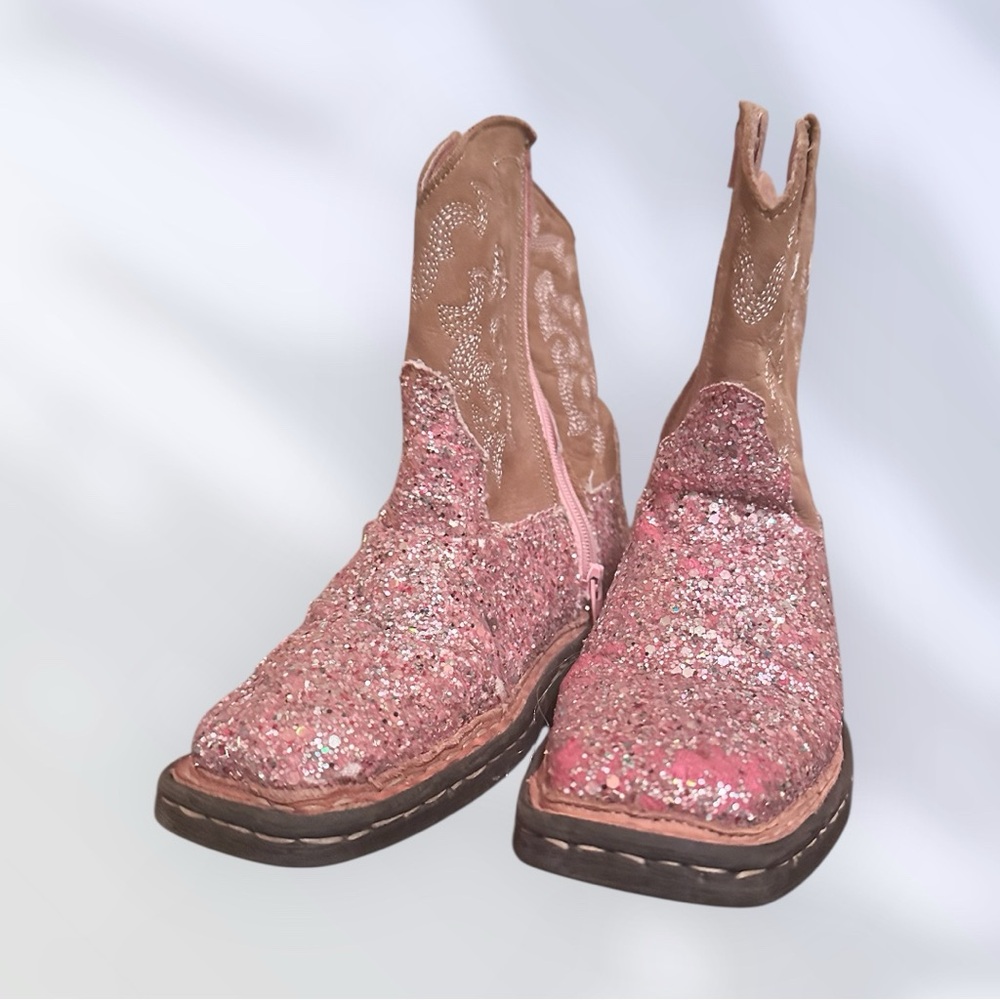 SOLD Roper Girls Pink Glitter Western Cowgirl Boots